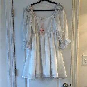 Entro Elegant White Sheer Mini Dress